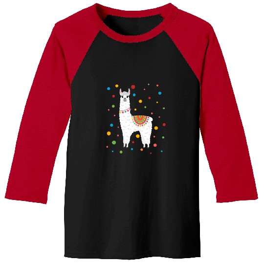Llama Pet Dot Day  Polka Dots Dotted Llama Kid Girls Youth Baseball Tees