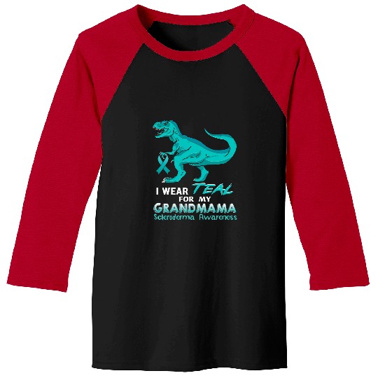 Dinosaur Pet Wear Teal for My Grandmama Scleroderma Awareness Baseball Tees
