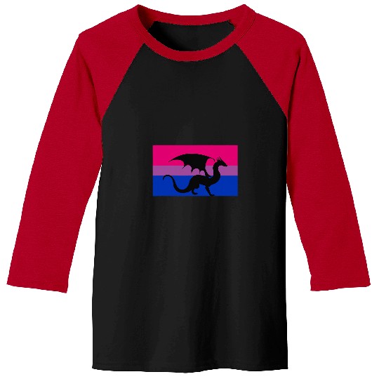 Dragon Pet Love Bisexual Pride Flag Aesthetic Mythical Fantasy Baseball Tees