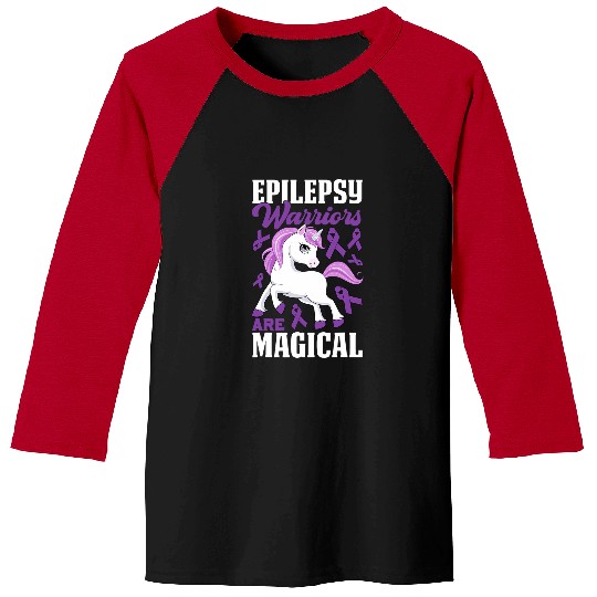 Unicorn Pet Epilepsy Warriors Are Magical Purple Ribbon Unicorn Lover Baseball Tees