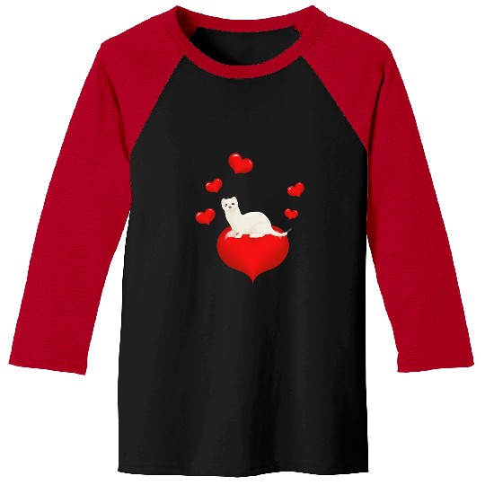 Ferret Pet Ermine Winter Fur Design Weasel And Ferret Baseball Tees