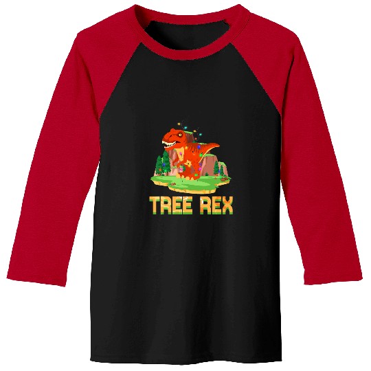 Dinosaur Pet Tree rexs Dinosaur Christmas Tree Trex Christmas Baseball Tees