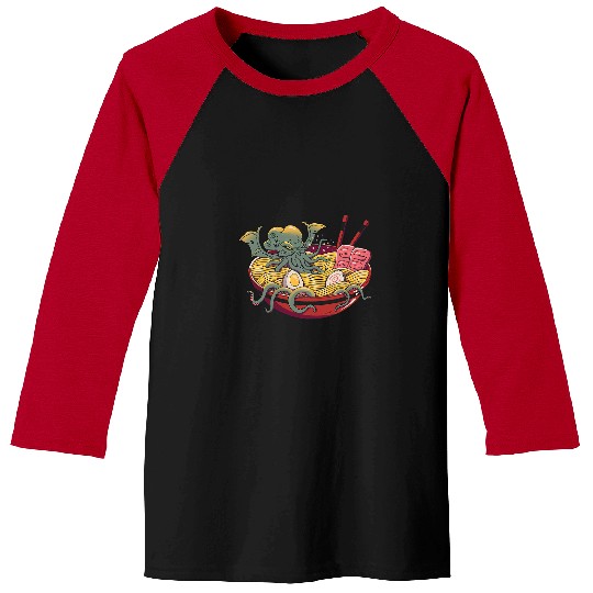 Octopus Pet Ramen Cthulhu Baseball Tees