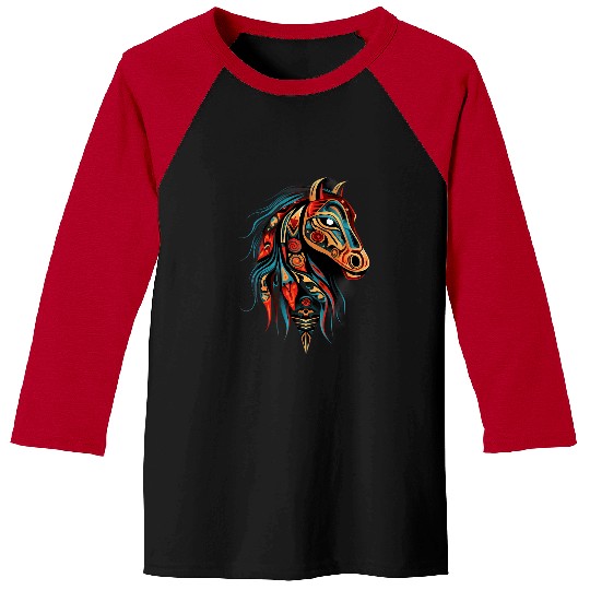 Horse Pet Haida Totem Art Native American Indigenous Tribal 1 Baseball Tees