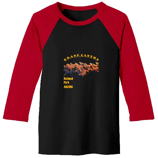 Horse Pet Grand Canyon National Park South Rim with horse cutout Baseball Tees