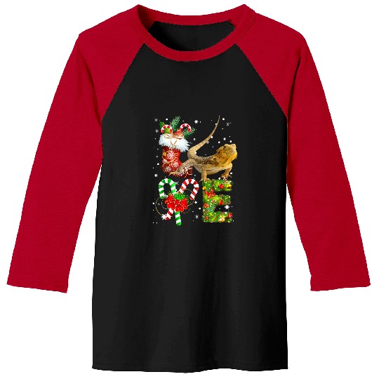 Bearded Dragon Pet love bearded dragon christmas light animal lover Baseball Tees