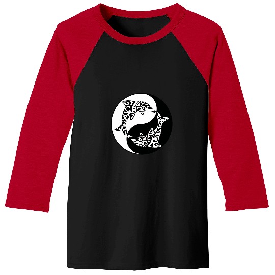 Dolphin Pet Maori Dolphin Ying Yang Tee Tradional Art Symbol Aboriginal Baseball Tees