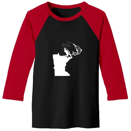 Fishing Fun Funny Minnesota Fishing MN Love To Fish Baseball Tees