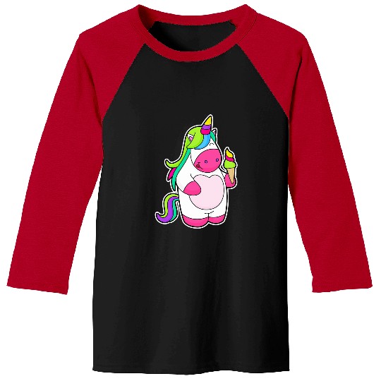 Unicorn Pet Waffle ice cream Baseball Tees