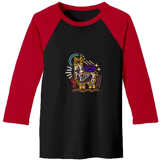 Llama Pet Dia De Los Muertos Llama Sugar Skull Floral Alpaca  Alpa Baseball Tees