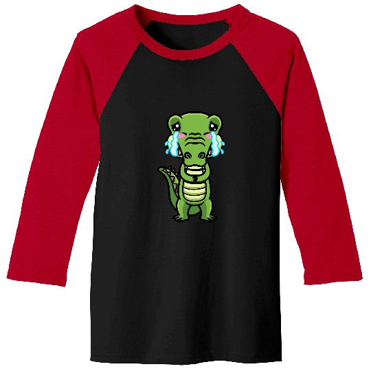 Alligator Pet Reptile Sad Crying Emoticon Baseball Tees