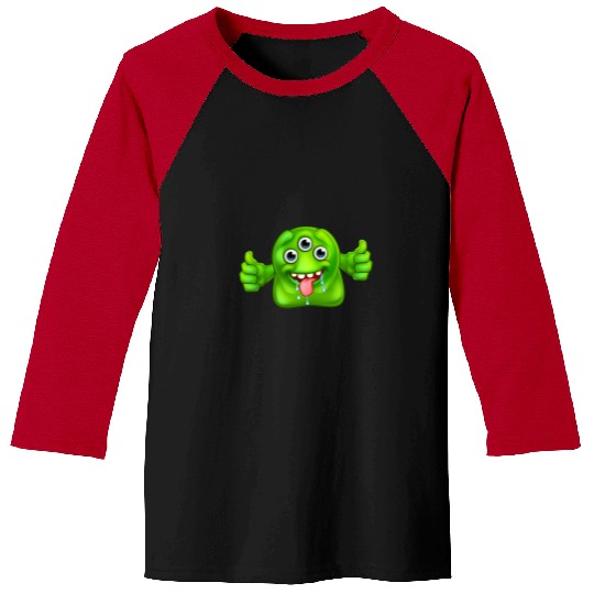 Aliens UFO Green Cute Alien Funny Monster Baseball Tees