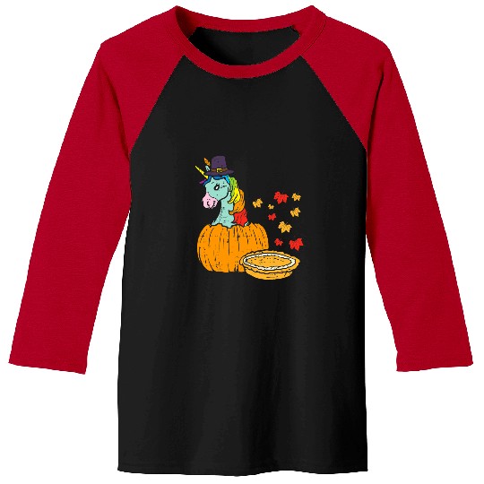 Unicorn Pet vintages Rainbow Pumpkin Cakes Fall Maple Leaves Baseball Tees
