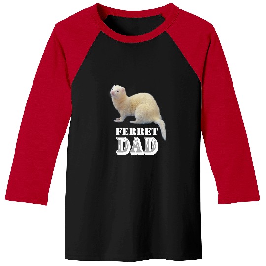 Ferret Pet Cute Albino White Ferret Dad Ferrets Lover Kids Pet Baseball Tees