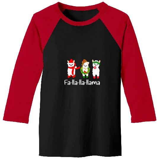 Llama Pet Fa la la llama Cue Christmas Llamas xmass Llama Tee Baseball Tees