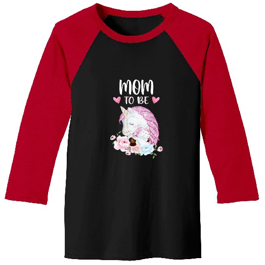 Unicorn Pet Mom To Be Unicorn Baby Shower For Girl Floral Baseball Tees