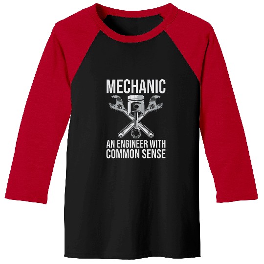 Mechanic An Engineer With Common Sense Funny Car Garage Guy Baseball Tees