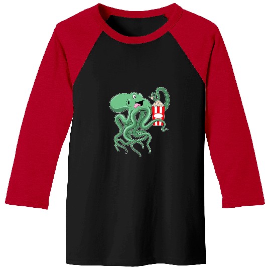 Octopus Pet Popcorn Baseball Tees