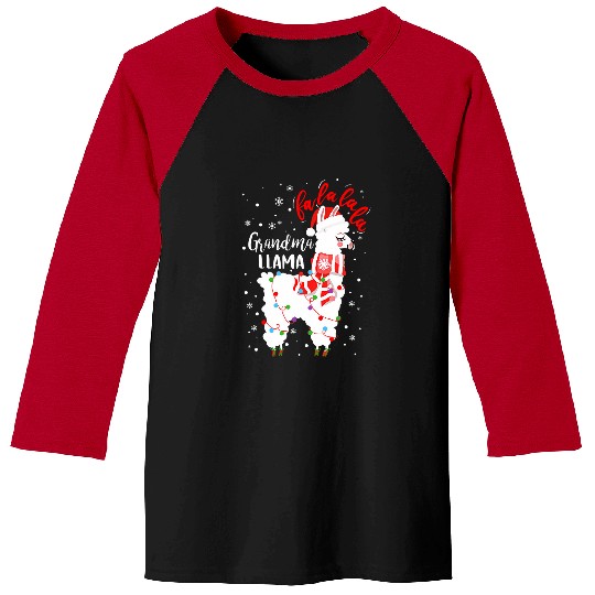 Llama Pet Fa La La Grandma Llama Christmas Tee Christmas Lllama Lover Baseball Tees