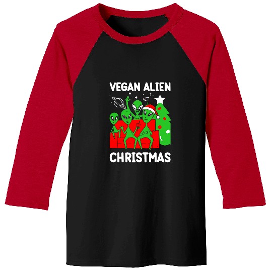 Aliens UFO Vegan Alien Christmas Funny Extraterrestrial Vegetarian Baseball Tees