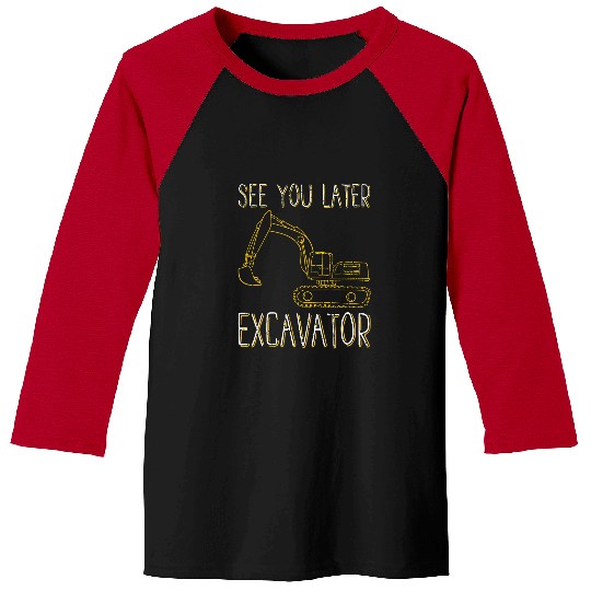 Excavator Fun Kids Construction Work Baseball Tees