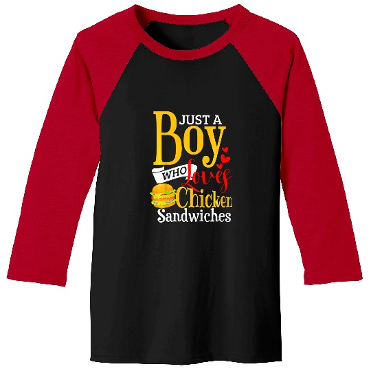 Chicken Pet Kids Chicken Sandwich Funny Boys Chicken Burger Baseball Tees