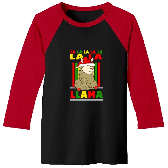 Llama Pet Fa La La La La La Llama Funny Christmas Animal Baseball Tees