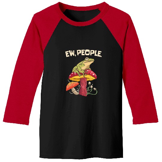 Frog Pet Ew People Cottagecore Frog Mushroom Baseball Tees