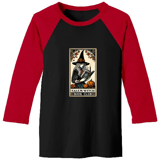 Book Fun Salem Witch Book Club Baseball Tees