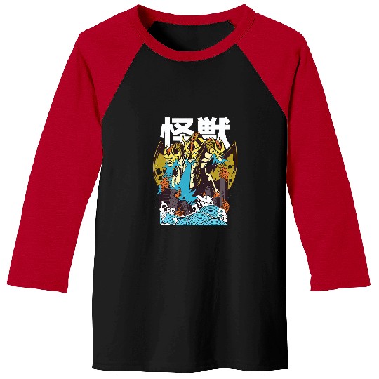 Dragon Pet Japanese Retro Art Ghidorah Dragon Kaiju Monster Otaku Japan Baseball Tees