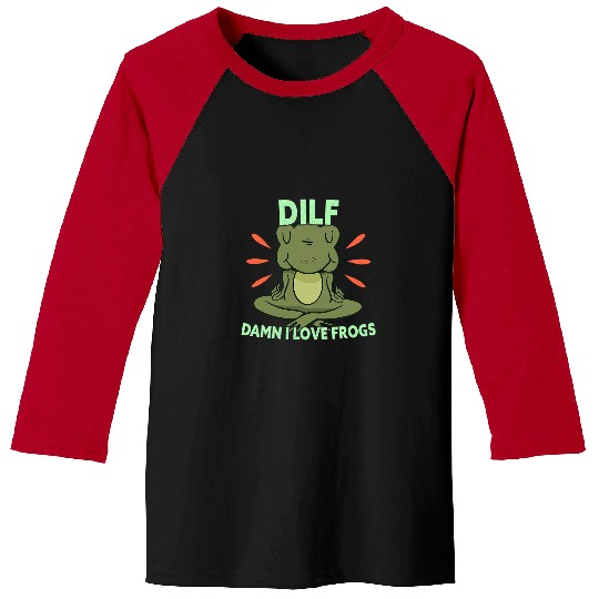 Frog Pet DILF Damn I Love Frogs Amphibian Lover Animal Baseball Tees
