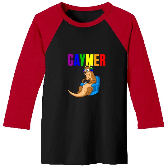 Otter Pet Gaming Otter Gaymer Gay Pride LGBTQ Baseball Tees