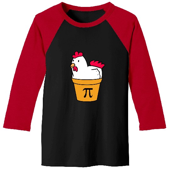 Chicken Pet Funny Math Chicken Pot Pi Chicken Pot Pie Baseball Tees