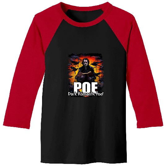 Book Fun Dark Horror Book Writer Edgar Allan Poe Baseball Tees