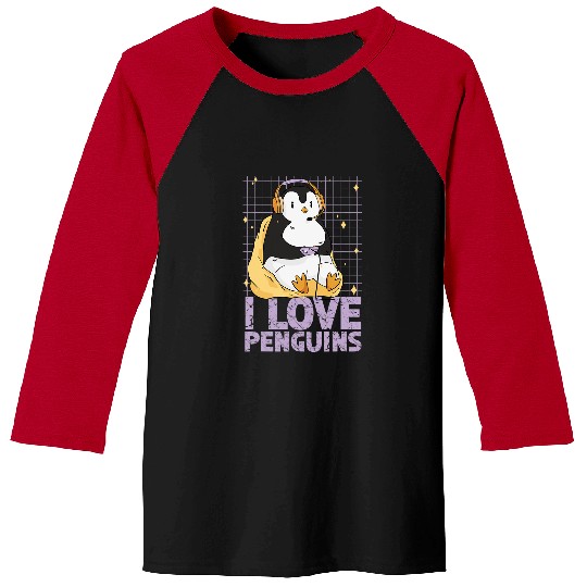 Penguin Pet I Love Penguins Lover Cute Animal Baseball Tees