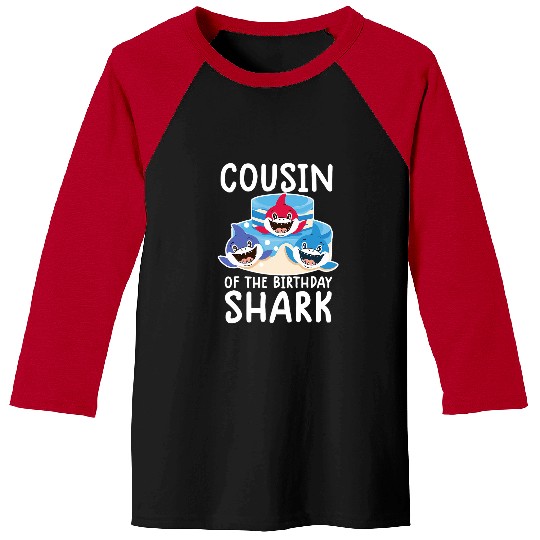 Shark Pet Cousin of the birthday shark birthday family matching Baseball Tees