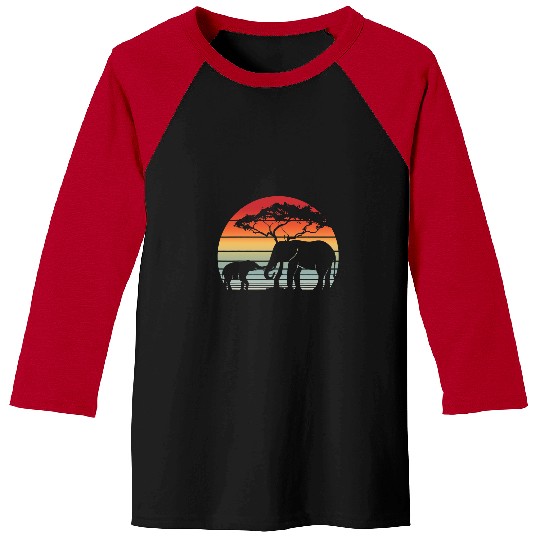 Elephant Mammal Retro Cute Baseball Tees