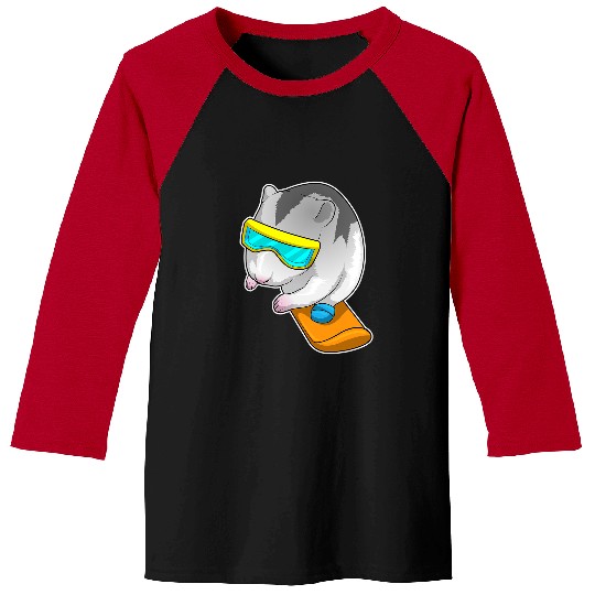Hamster Pet Snowboarder Snowboard Winter sports Baseball Tees