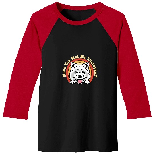 Samoyed Pet Emotional Support Therapy Dog Samoyed Breed Retro Pet Spitz Baseball Tees