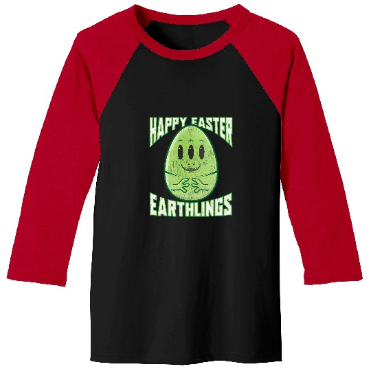 Aliens UFO Happy Easter Earthlings  Alien UFO Egg Hunt Space Baseball Tees