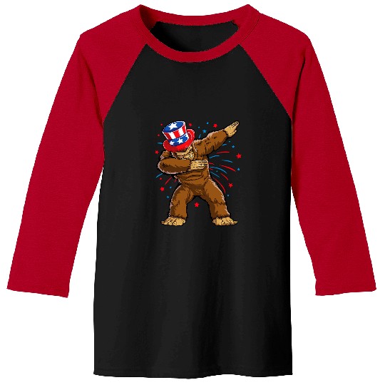 Bigfoot Pet Bigfoot 4th Of July Men Women American Flag Gifts Baseball Tees