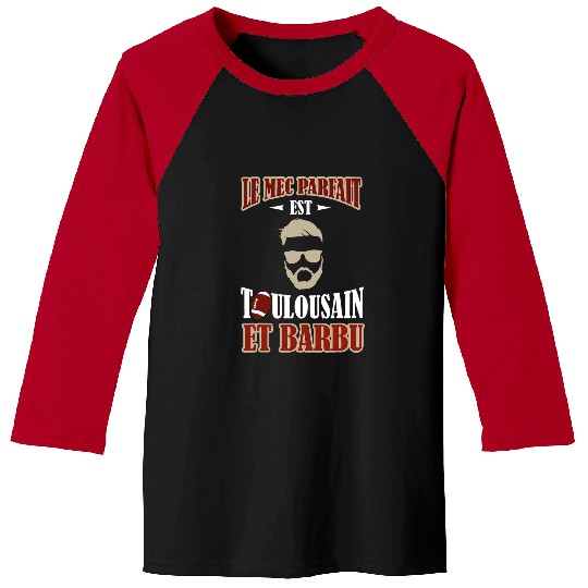 Sport Rugby Mens Le mec parfait est Toulousain et barbu supporter fan rugby Baseball Tees