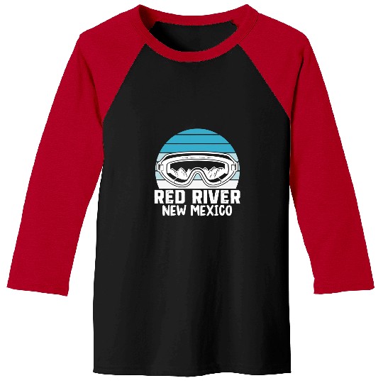 Dinosaur Pet Skiing Red River New Mexico Snowboarding TRex Dinosaur Snowboarder Baseball Tees