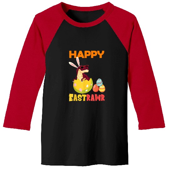 Dinosaur Pet Easter Boy Bunny out Egg Wishing Tee Baseball Tees
