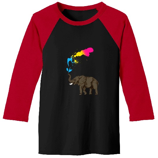 Elephant Mammal LGBT Pan Pride Month Pansexual Elephant Queer LGBTQ Pansexual Baseball Tees