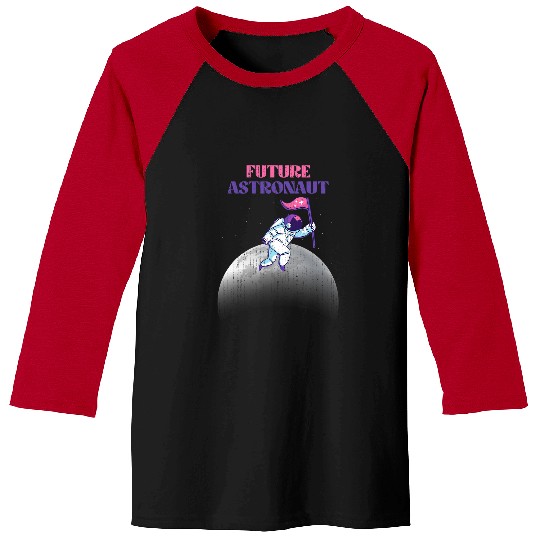 Astronaut Job Space Science Moon Landing Astronomy Kids Future Astronaut Baseball Tees