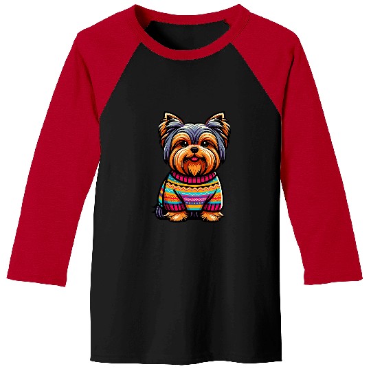 Yorkshire Pet Fat Chubby Yorkshire Terrier Yorkie Dog Puppy Lover Colorful Baseball Tees