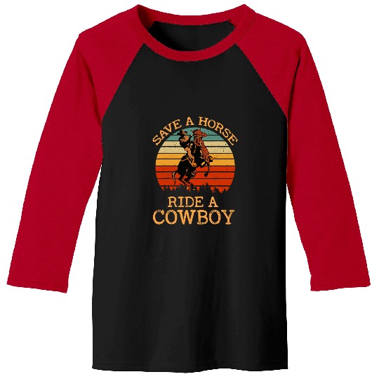 Horse Pet vintages Horse Lovers  Save Me Ride A Cowboy Men Boys Baseball Tees