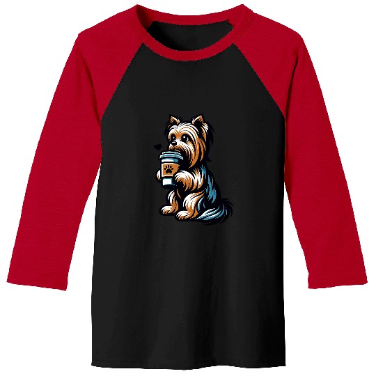 Yorkshire Pet Coffee Tea Drinking Yorkshire Terrier Yorkie Dog Puppy Lover Baseball Tees