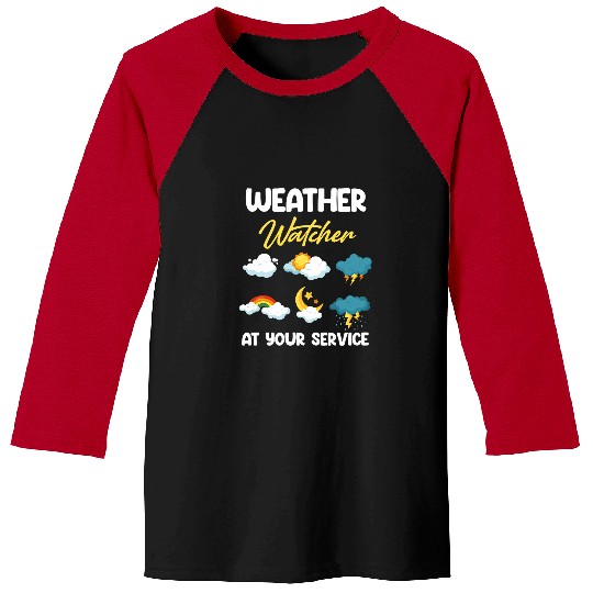 Weather Watcher At Your Service Funny Meteorologist Twister Baseball Tees
